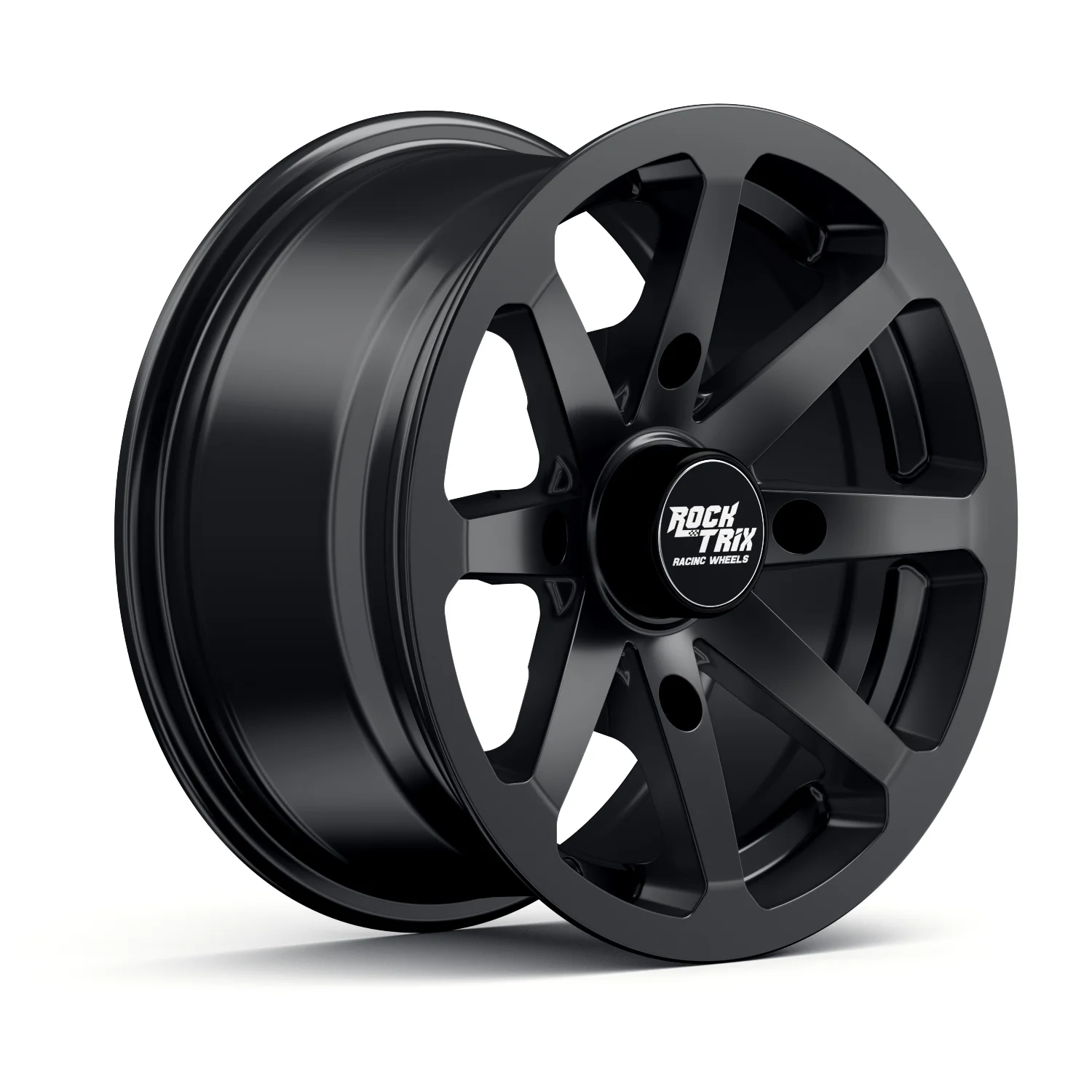 RT102 4pc 14in ATV Wheels 4x110 Rims 14x7, 5+2 Offset, Includes 10x1.25 Lug Nuts Compatible with IRS Honda Kawasaki Yamaha Rubicon Rincon Brute Force Kodiak Grizzly Rhino 4/110 (Set of 4)(Black/14x7) - Image 7