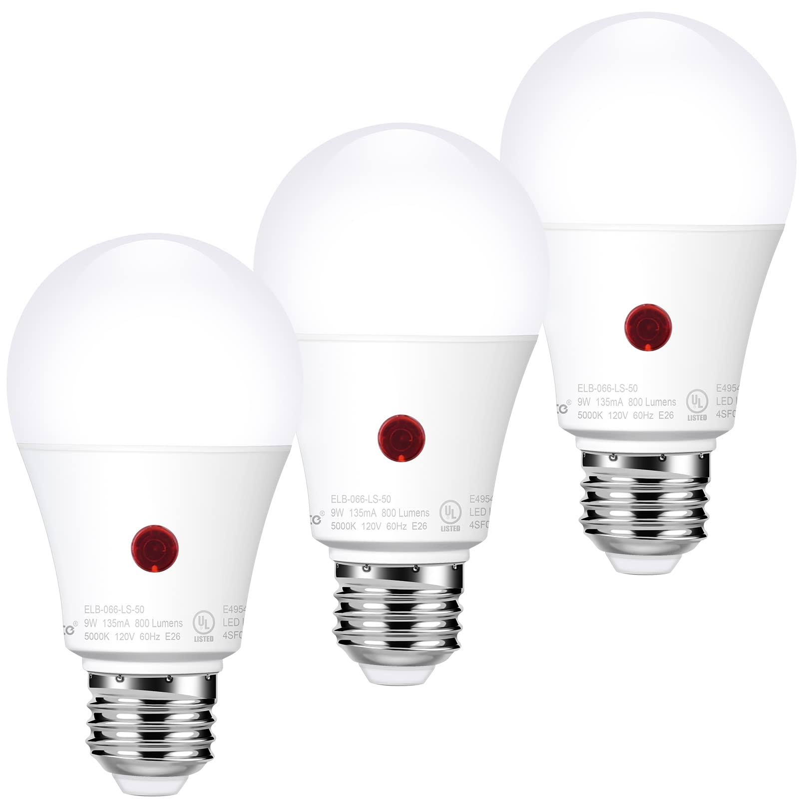 Emotionlite Dusk to Dawn Sensor Light Bulbs Outdoor,Neutral White LED Bulbs, 60 Watt Equivalent, Automatic On/Off, Porch, Patio,Garage, Hallway,