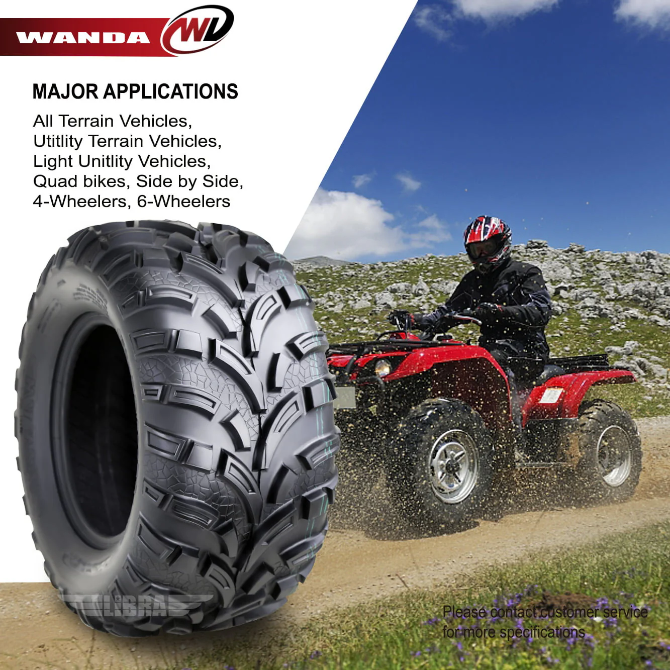 Wanda ATV Tires 25x11 - 12 /6PR P373A - 10253, Set 2