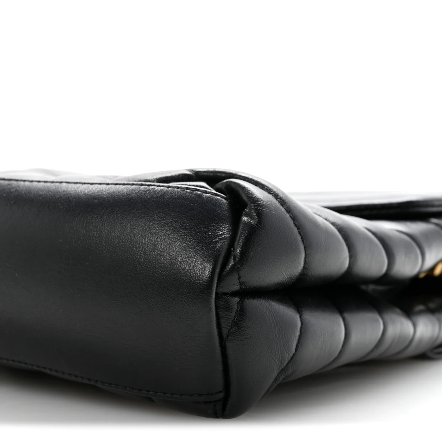 Calfskin Y Quilted Monogram Small Loulou Chain Satchel Black