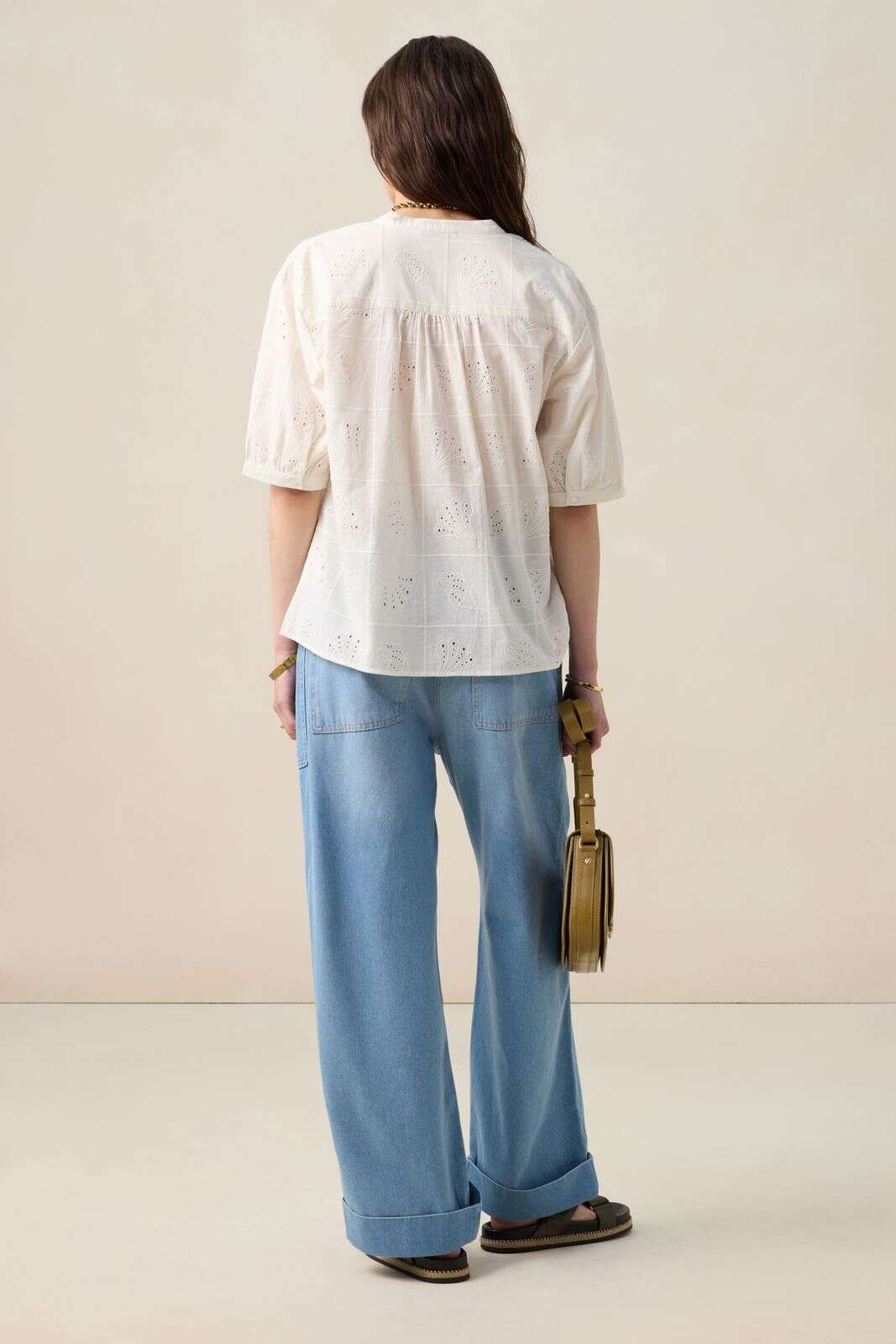 Witte blouse met embroidery