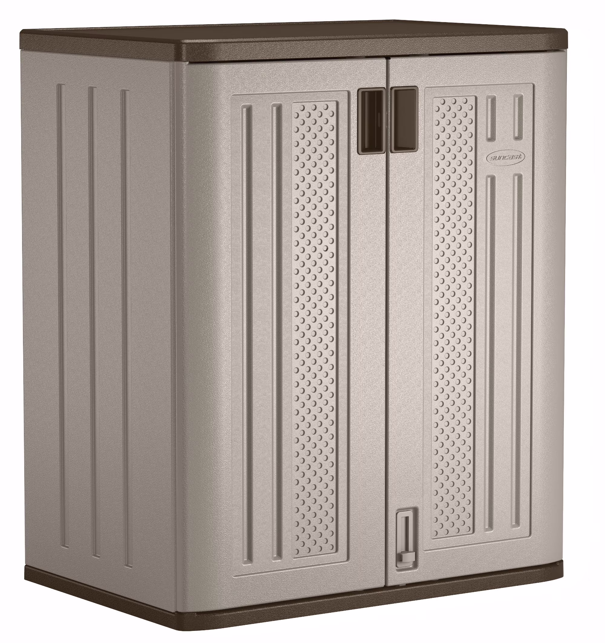 2-Shelf Resin Base Cabinet, Platinum Metallic(1 Pack)