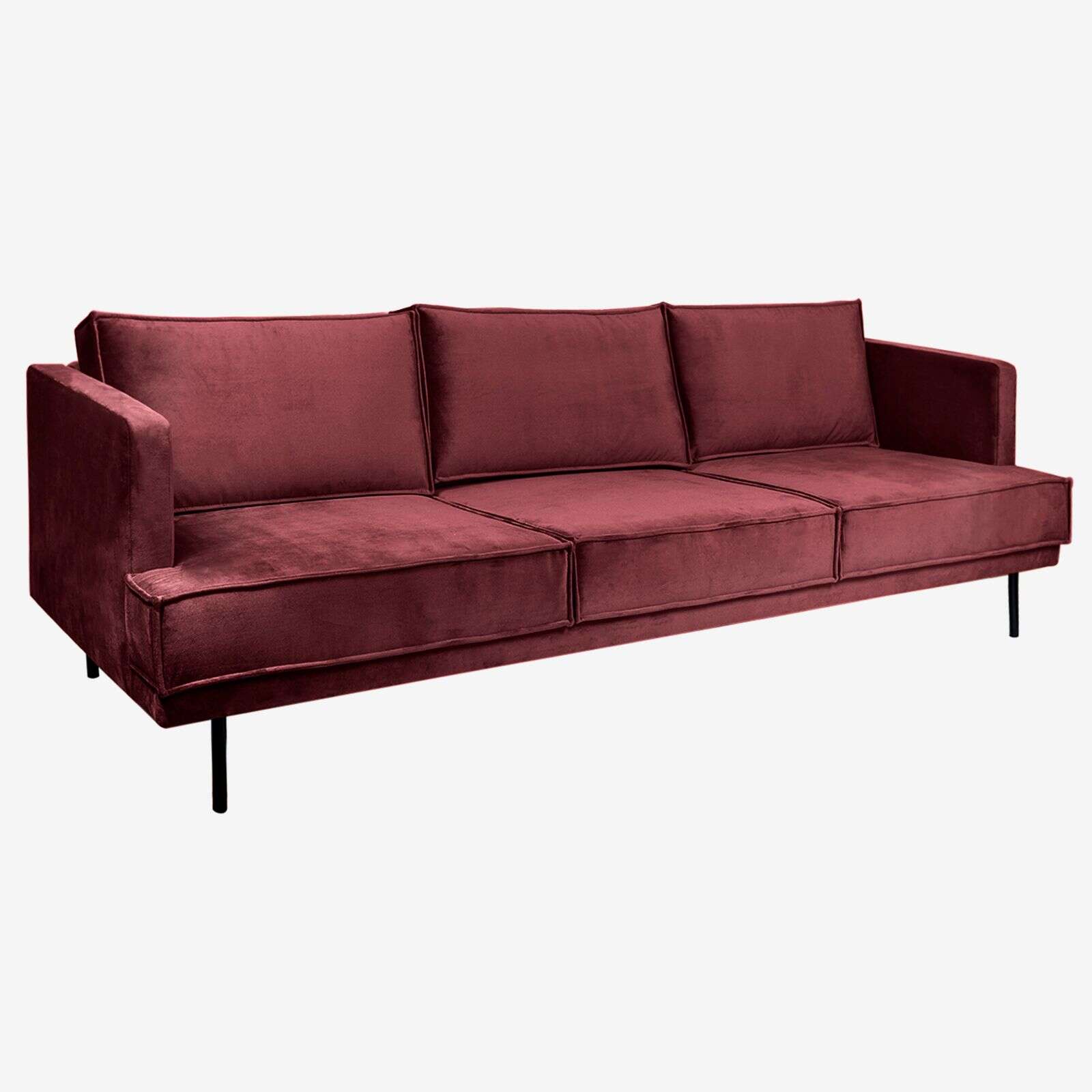 The Duchess velvet 3.5-zits bank Juke wine red