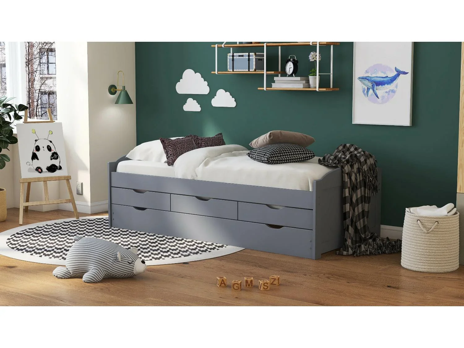 Inter Link Lit banquette 3 tiroirs, 205 x 63 x 96 cm