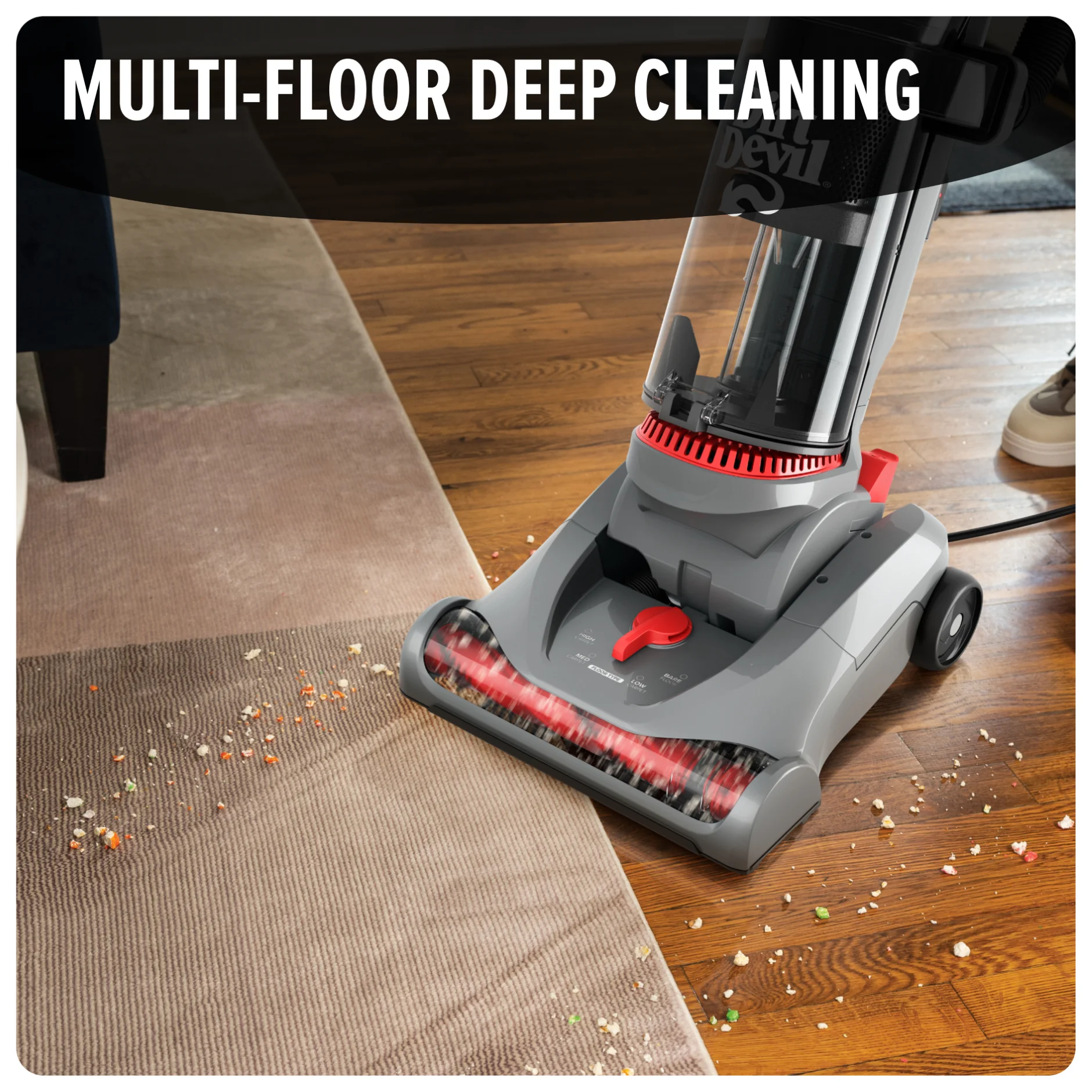 Performance Pet Bagless Upright Vacuum Cleaner, Pet Friendly, for Carpet Hard Floors, Above Floor Cleaning, Lightweight, UD76211V, Gray - Image 2