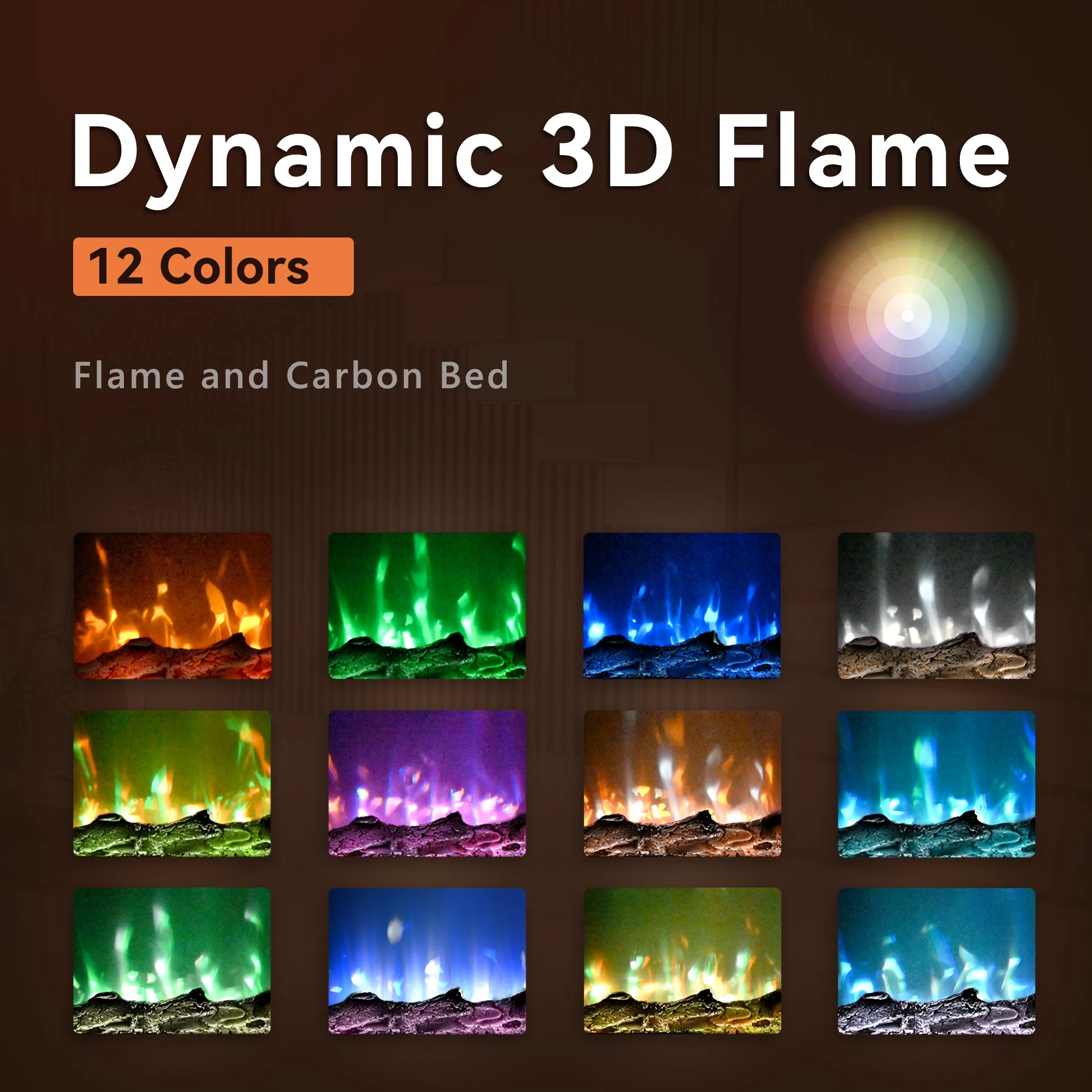 50 inch Indoor Electric Fireplace, Wall Mounted Recessed Freestanding Fireplace with Remote Control, Fireplace Heater with Adjustable Flame Color, Linear Fireplace with Timer(50") - Image 2