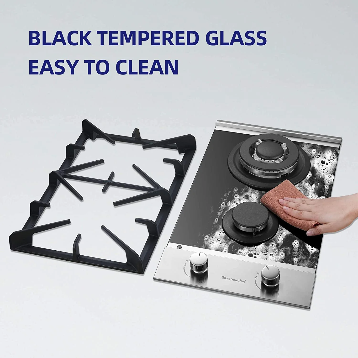 Gas Cooktop 12 inch Bulit-in Gas Stove Top 2 Burners NG/LPG Convertible Dual Burners - Image 7