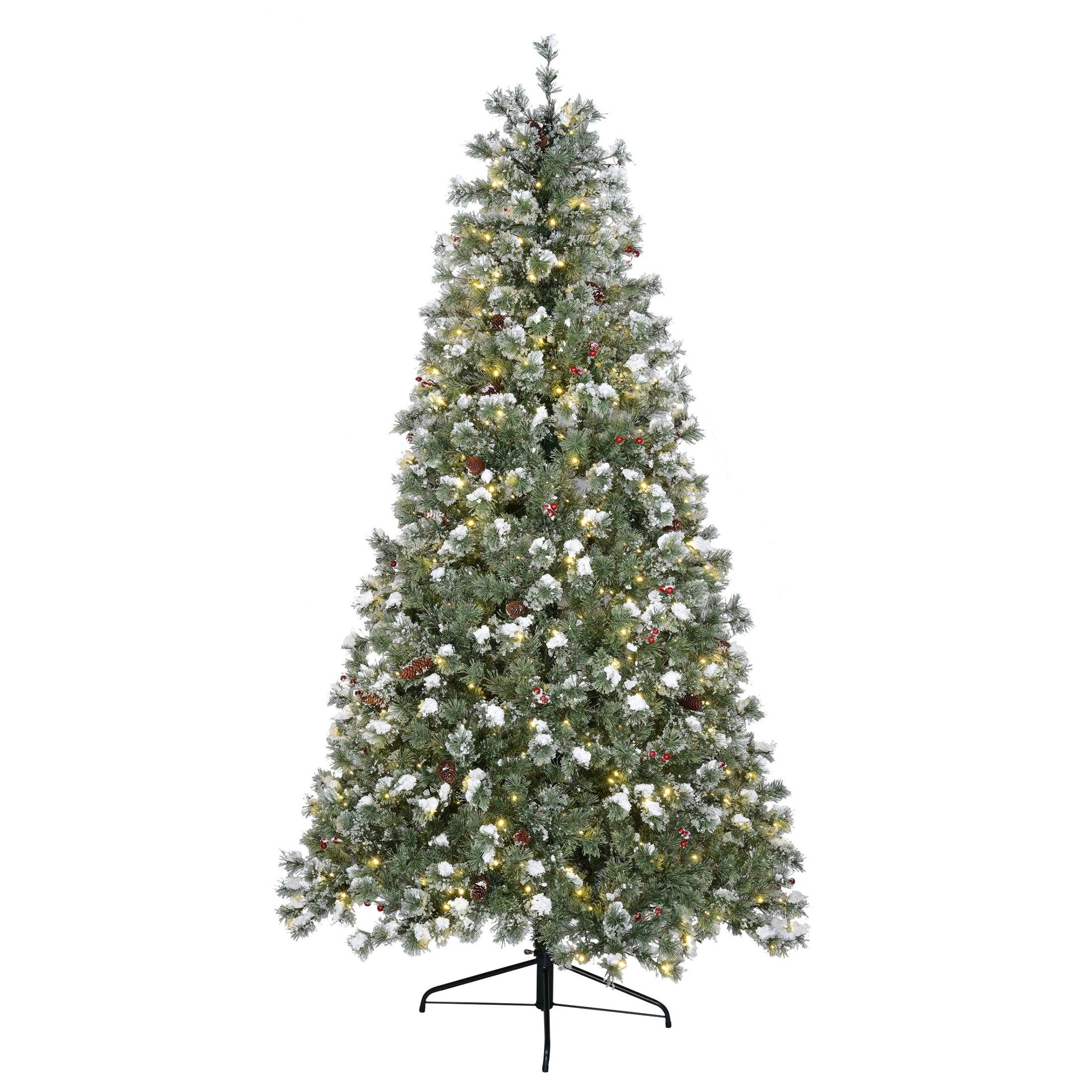 Holiday Time Pre-Lit Redland Spruce Artificial Christmas Tree with 450 Warm White LED Lights - 7.5 ft