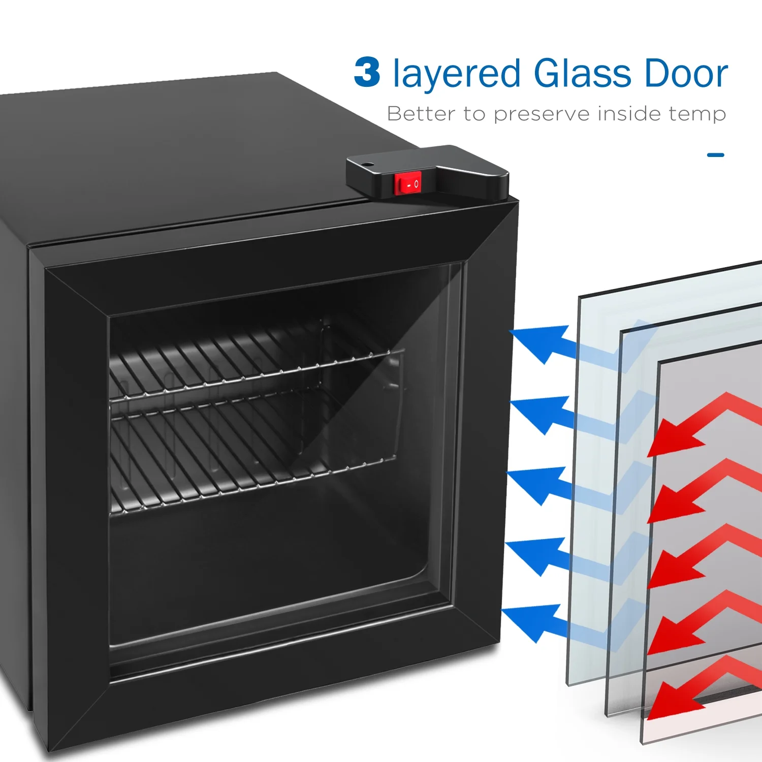 1.1 Cu Ft Countertop Mini Display Freezer with Glass Door Perfect for Liquor and Ice Cream - Image 6