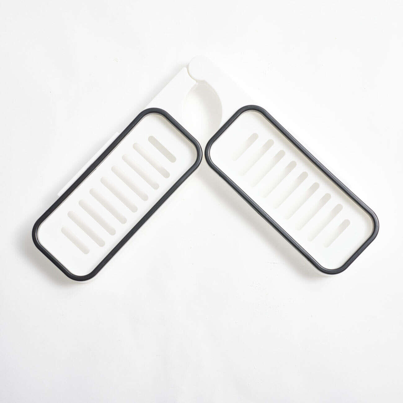 Mini étagère de robinet salle de bain 2en1 plastique blanc 11x63cm