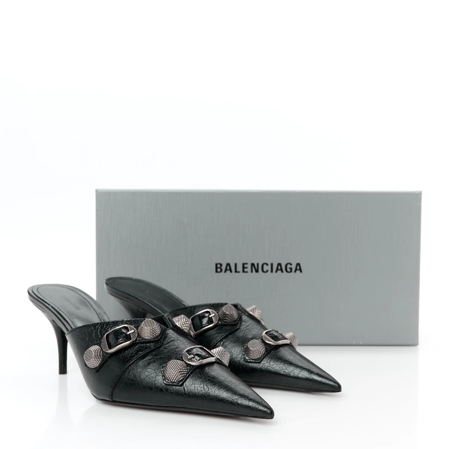 Agneau Arena Cagole 70mm Mules 36 Black