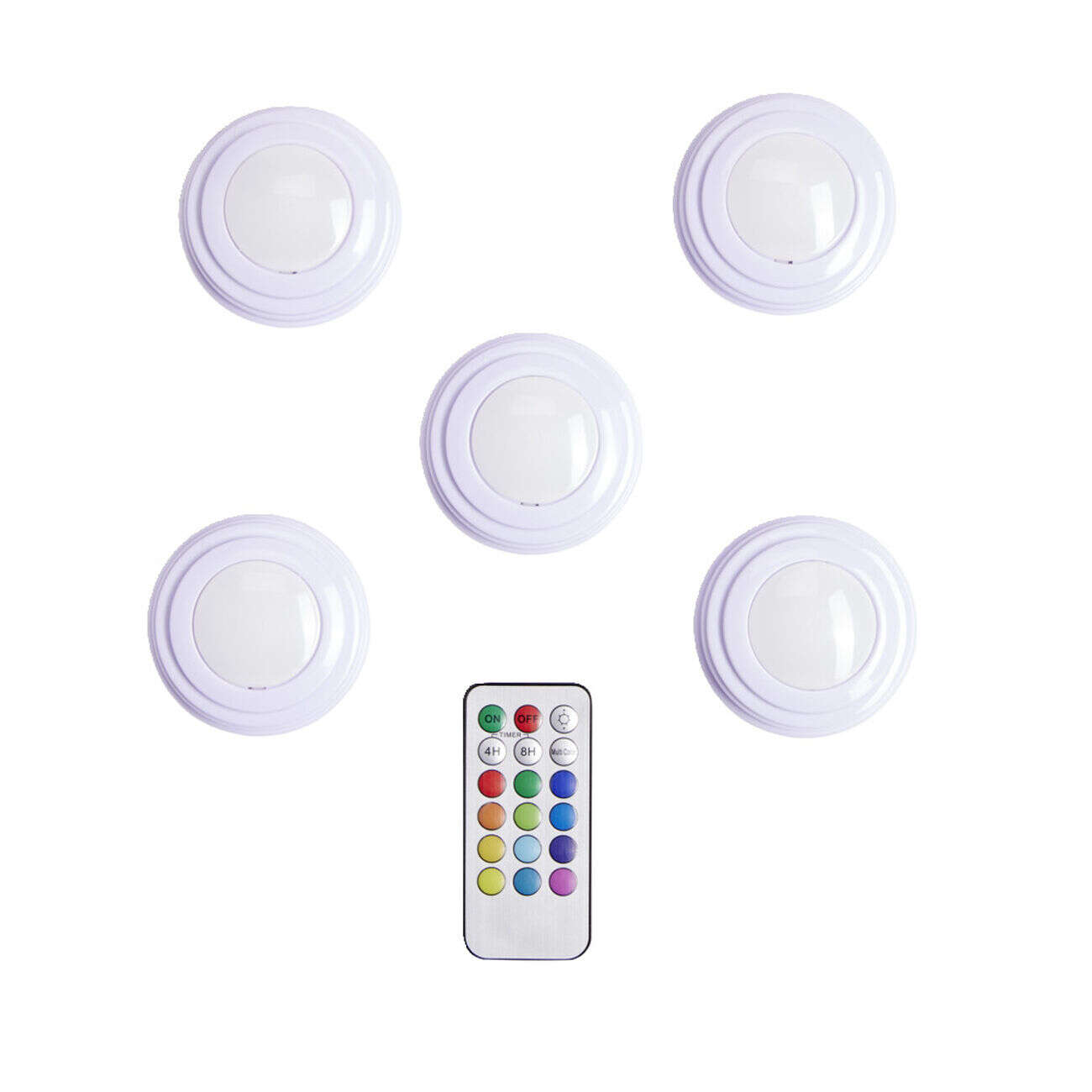 Spot LED x5 RGB avec télécommande Ø6,8cm