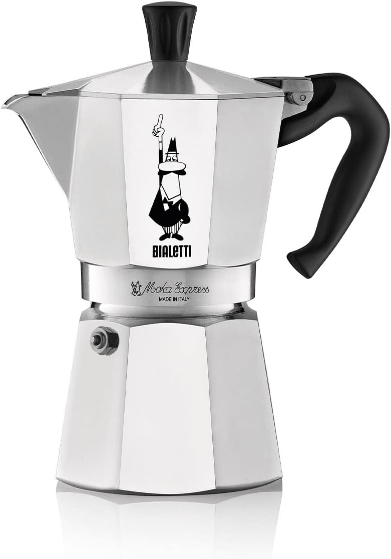 Bialetti - Moka Espresso : Cafetière italienne iconique, pour un authentique café italien, 6 tasses (180 ml), aluminium, argent