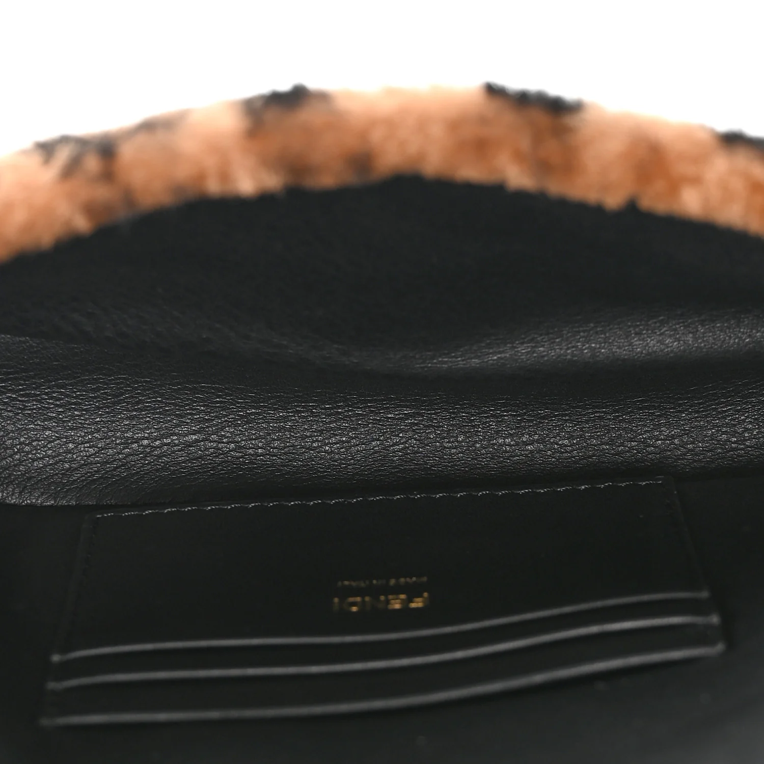 Shearling Vitello Dolce Macro FF 1974 Mini Tobacco Black