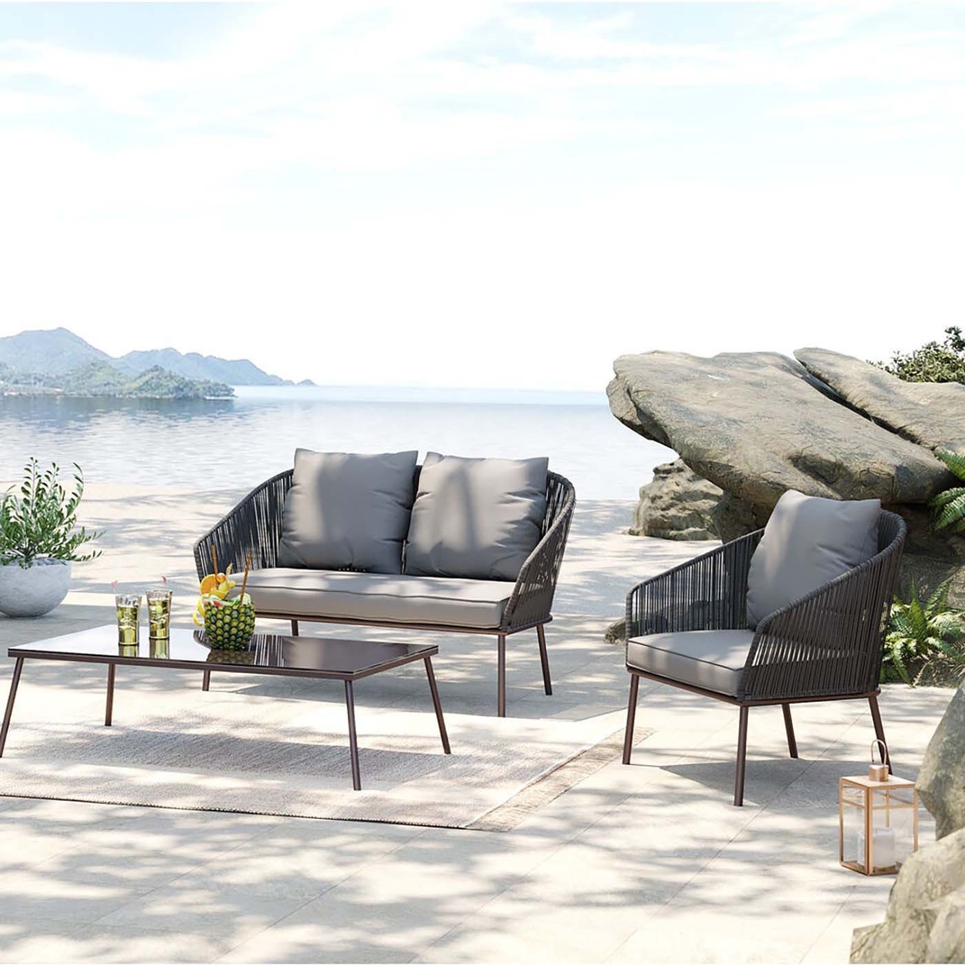 Tuinfauteuil Elba grijs Kare Design