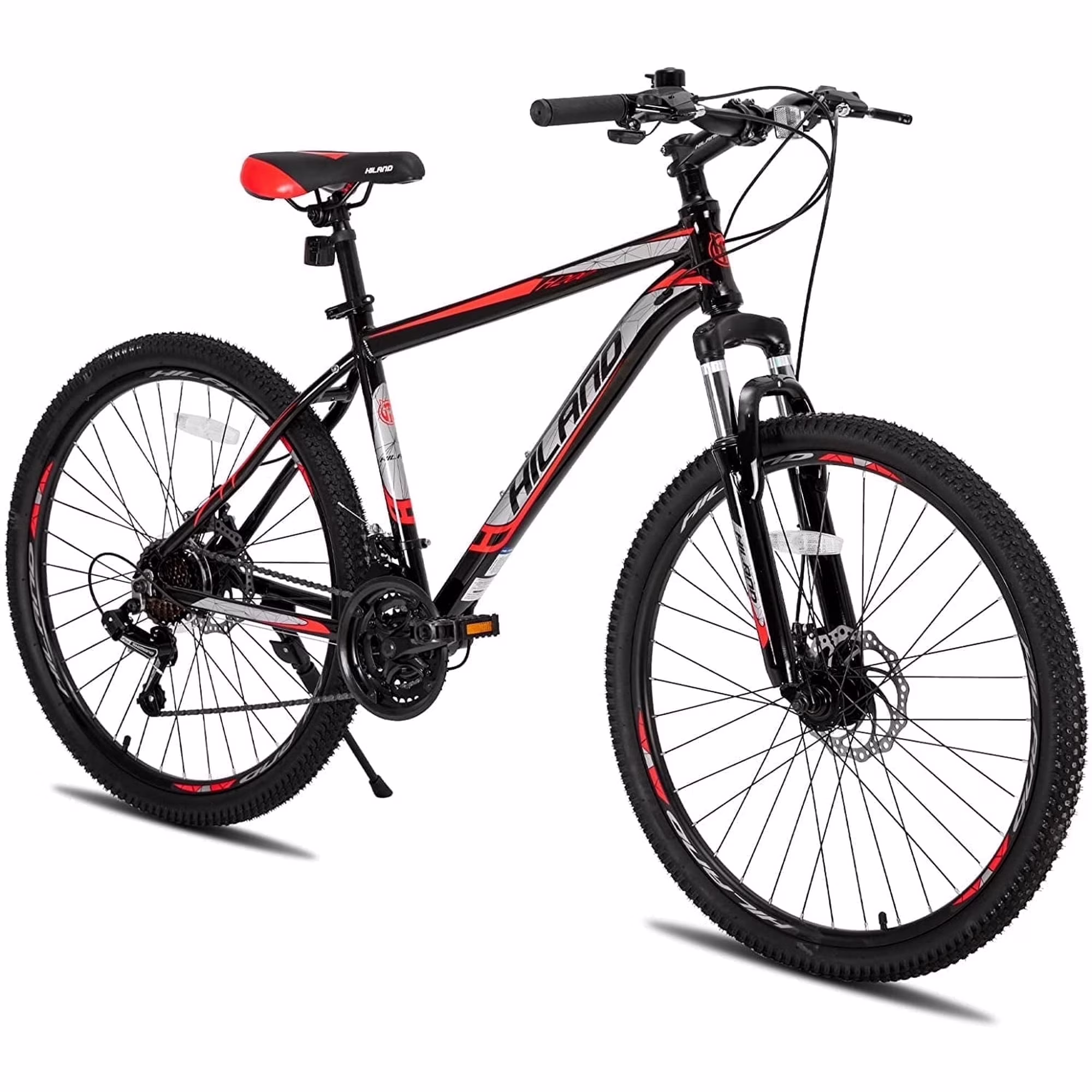 Hiland Mountain Bike, Multi-Spokes,Shimano 21 Speeds Drivetrain,Aluminum Frame 26 inch Wheels, Men's MTB Bicycle, White