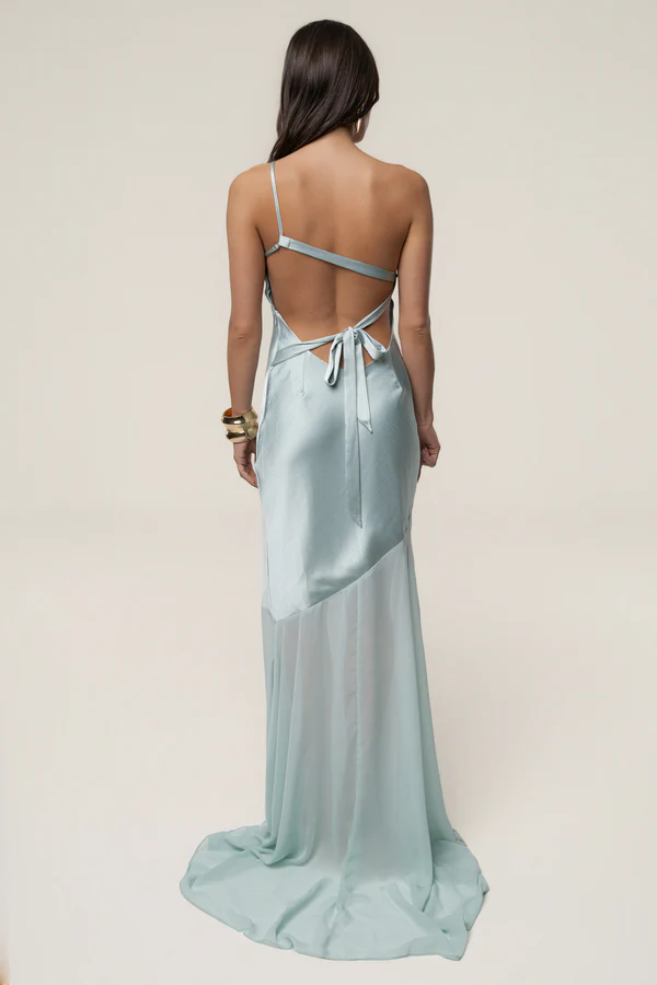 Blue Olivia One Shoulder Maxi Dress