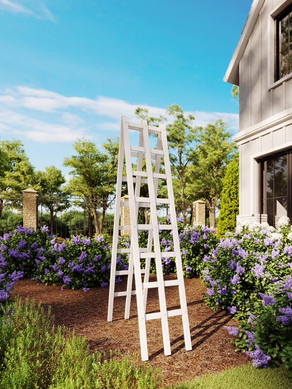 Classic 14 L x 68 H Vinyl A-Frame Ladder Garden Trellis, White