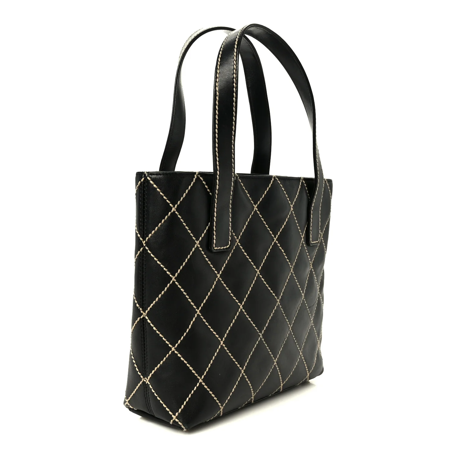 Calfskin Wild Stitch Tote Black
