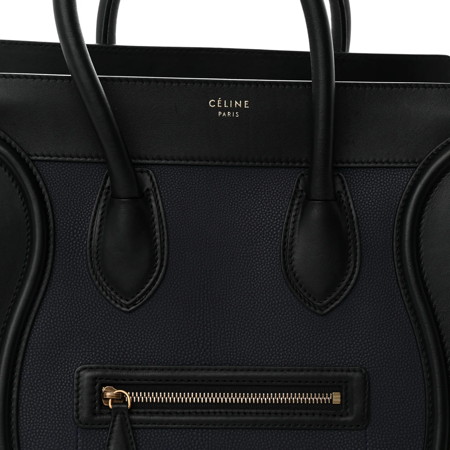 Velluto Calfskin Mini Tri-Color Luggage Navy