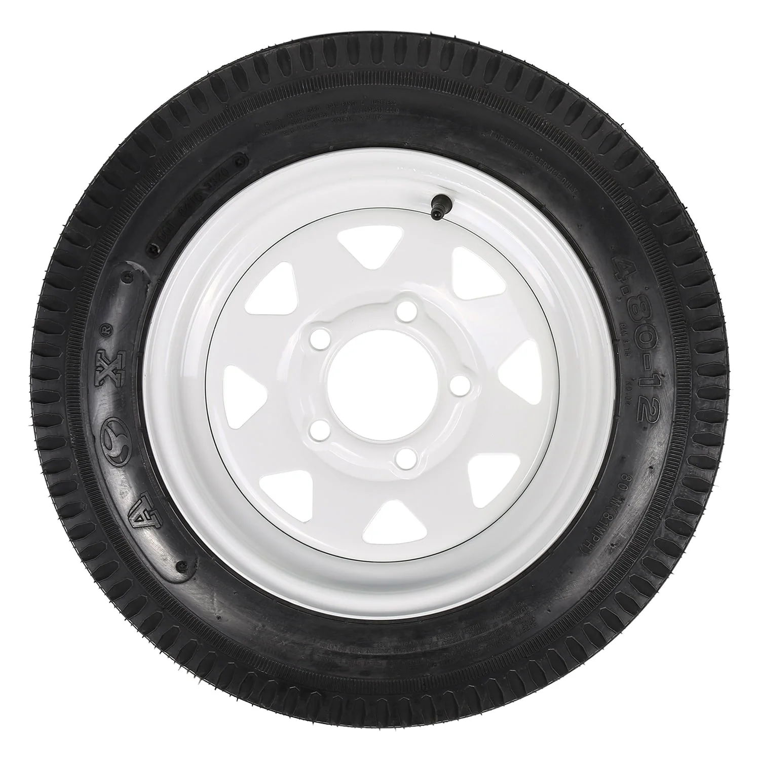 4 80 12 4 80x12 480 12 4 8 12 Trailer Tires with Rims, 5 Lug 6PR Load Range C, Set of 2 Image 4