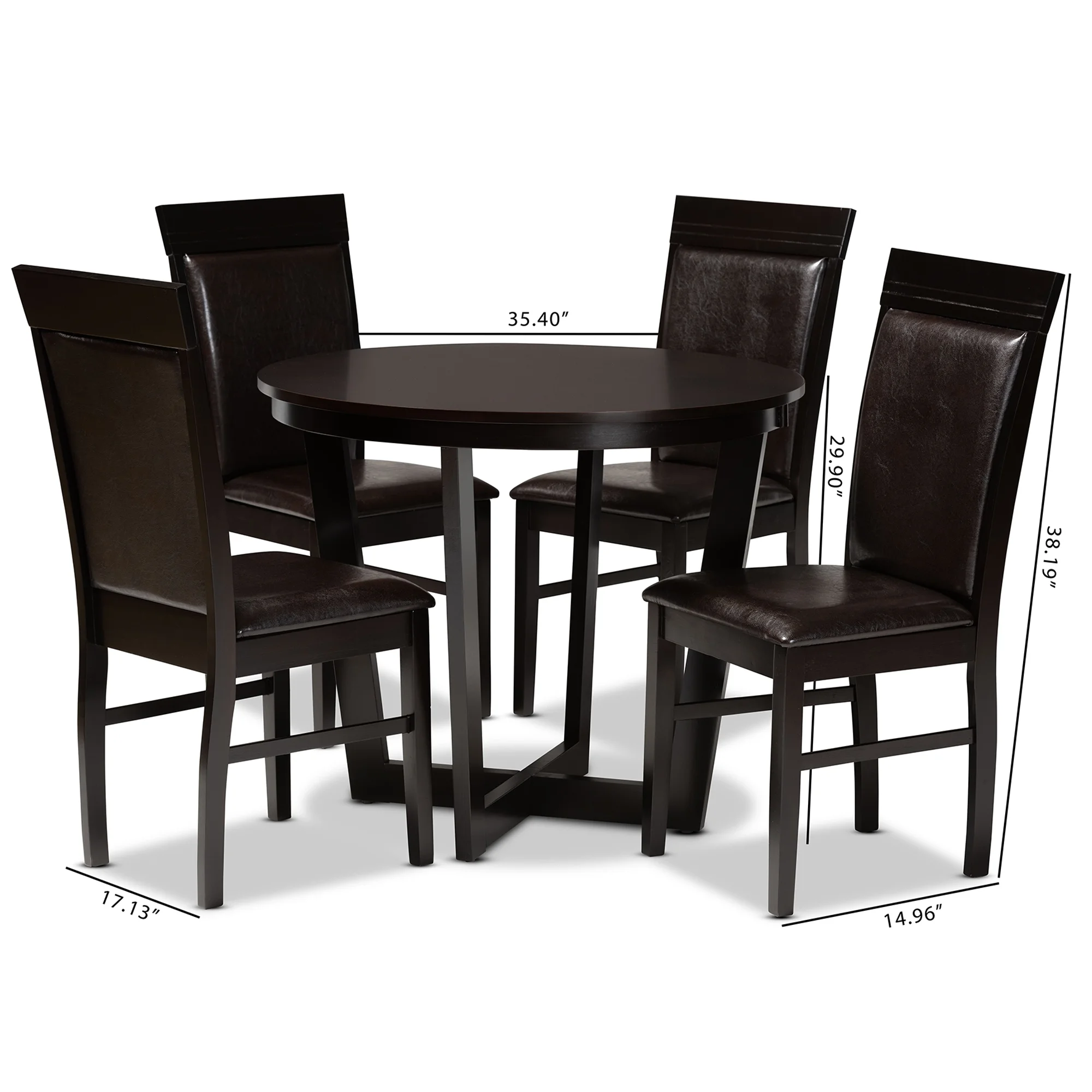 Lanier Modern and Contemporary Sand Fabric Upholstered Dark Brown Finished 2-Piece Wood Dining Chair Set - Image 9