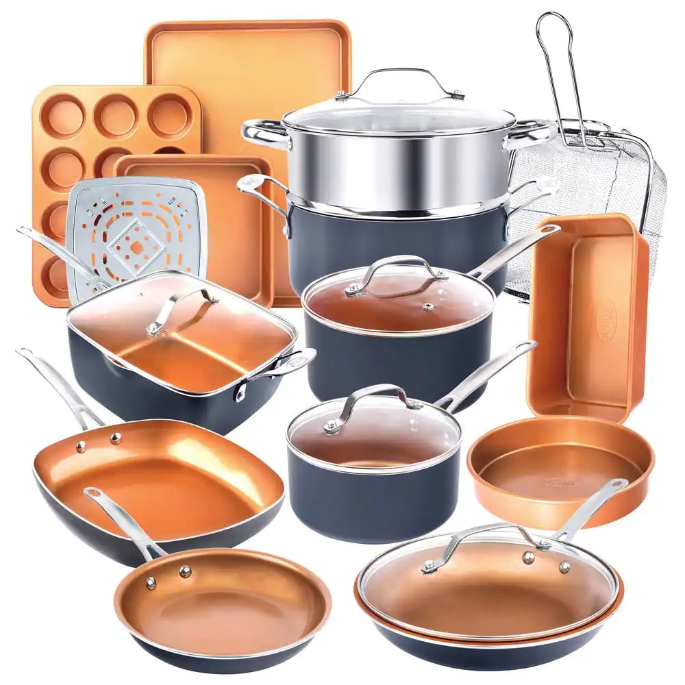 Ensemble de 20 pièces de batterie de cuisine et de pâtisserie Gotham Steel couleur graphite