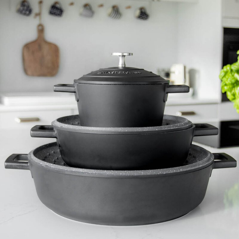 Cast Aluminium gryte 1,4L svart