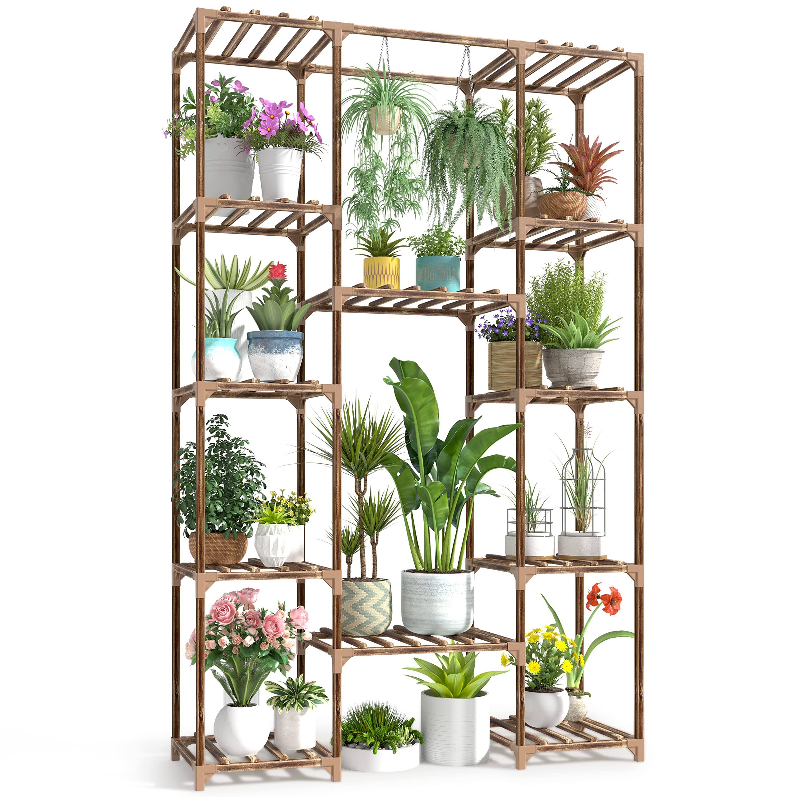 CFMOUR Wood Plant Stand Indoor Outdoor, 62.2
