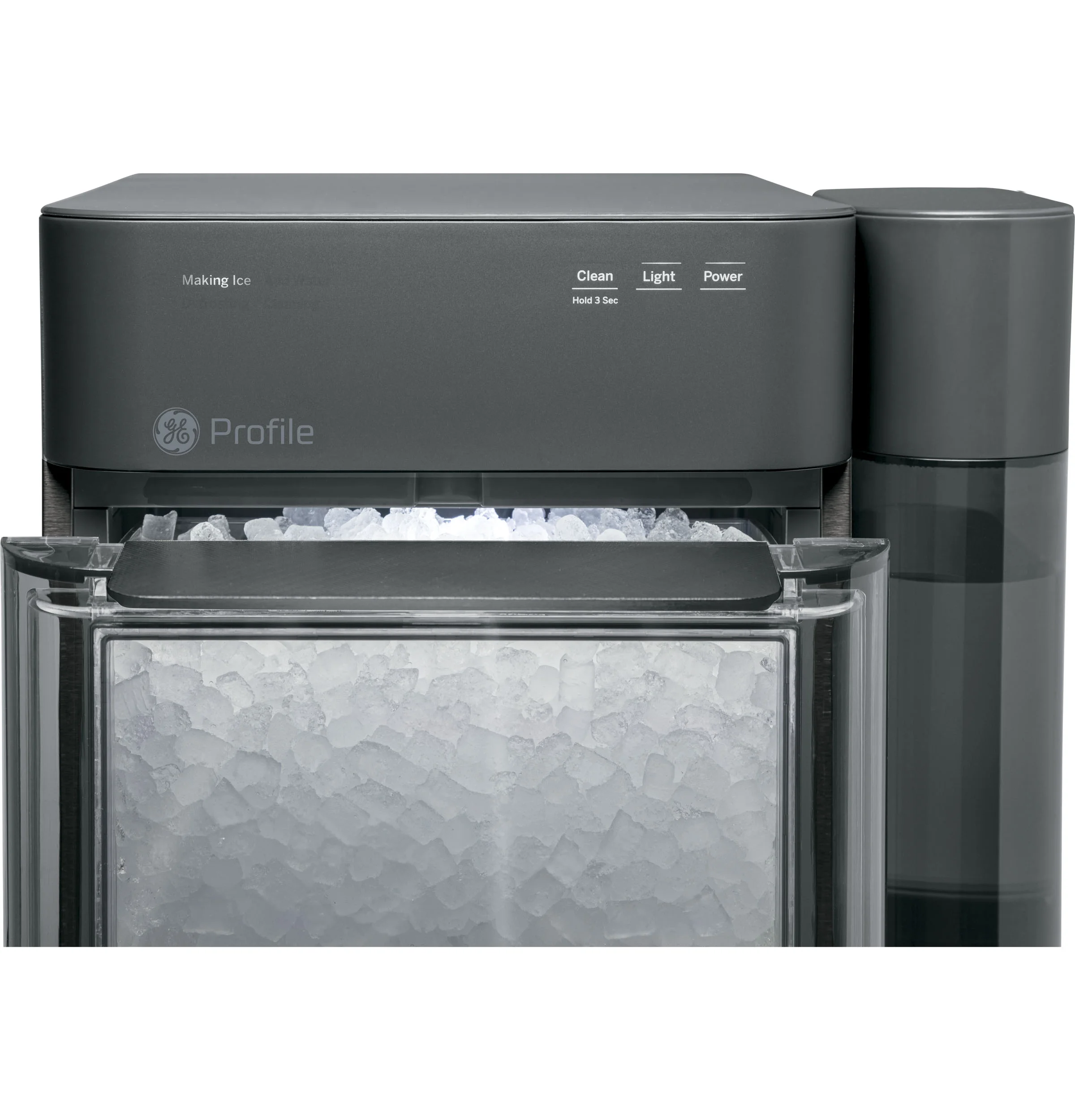 GE Appliances 38 lb Capacity Built - in Ice Maker, Black Stainless Steel