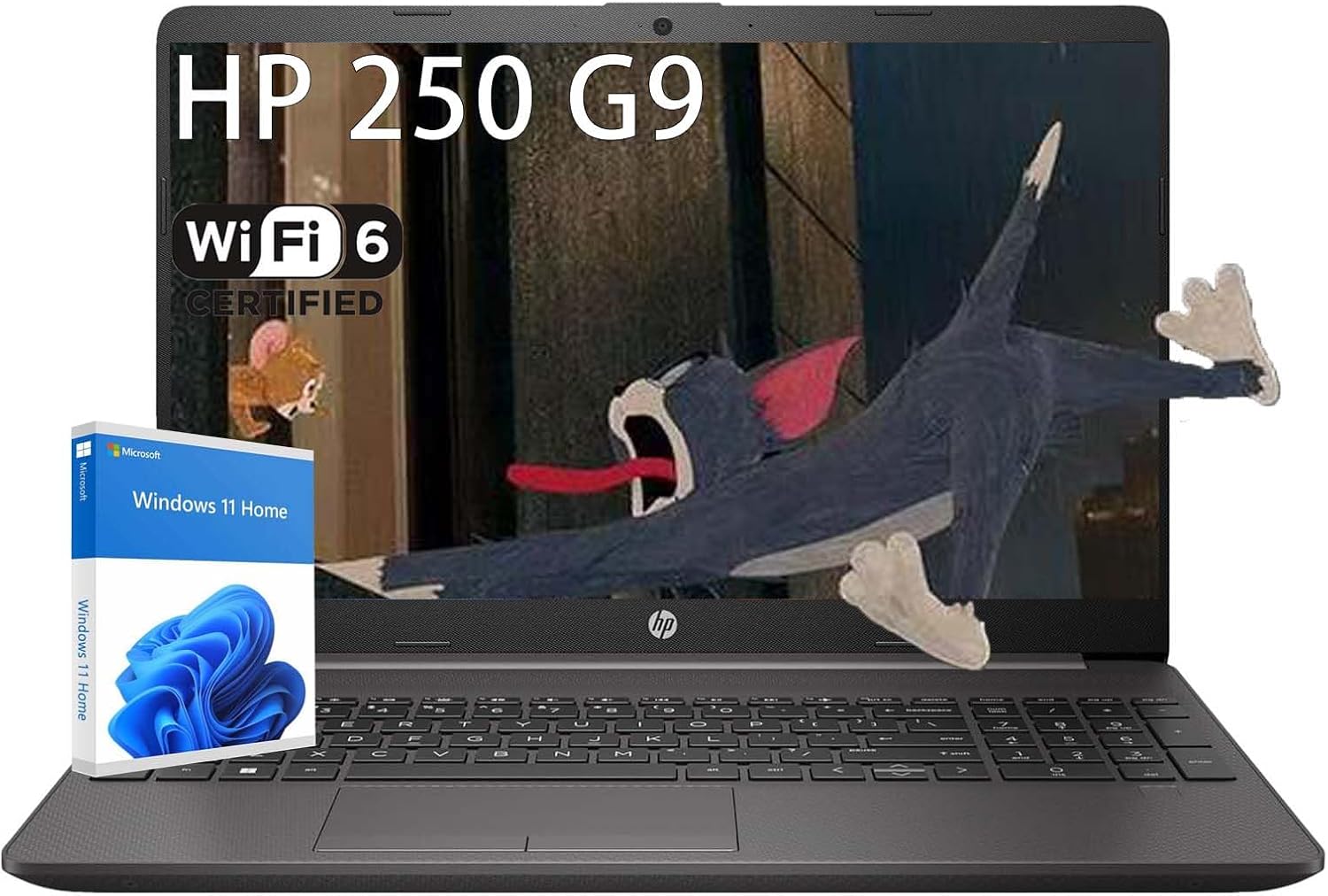 HP Laptop Computer Home & Office 15.6 inch  Numeric Keypad  Windows 11 Home  Wi-Fi 6  Thin Design  Intel Dual-Core Processor  8GB RAM 512GB SSD– Essential for Productivity & Entertainment  with kit