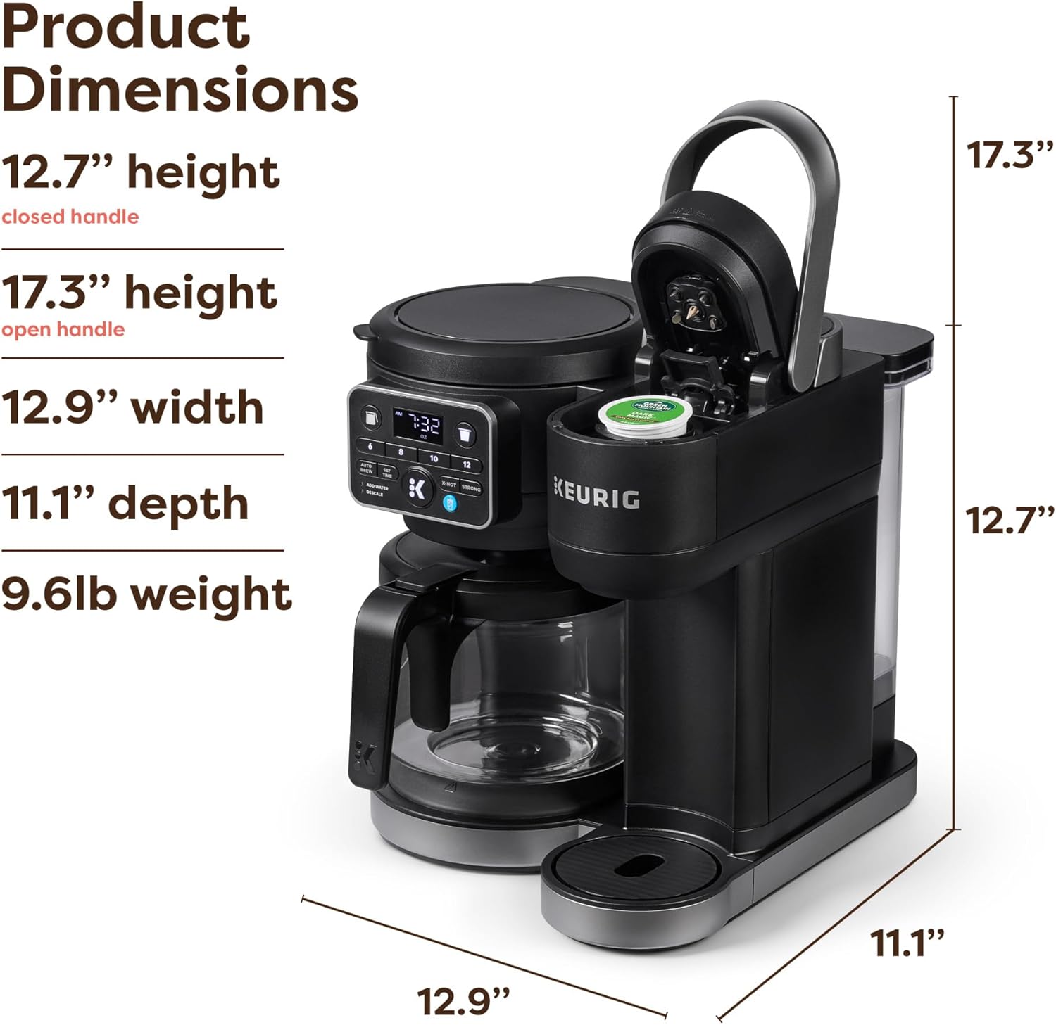 Keurig K-Duo Hot & Iced Single Serve & Carafe Coffee Maker, MultiStream Technology, 72oz Reservoir (Gen 2) |   MultiStream Technology, Reservoir (Gen 2)
