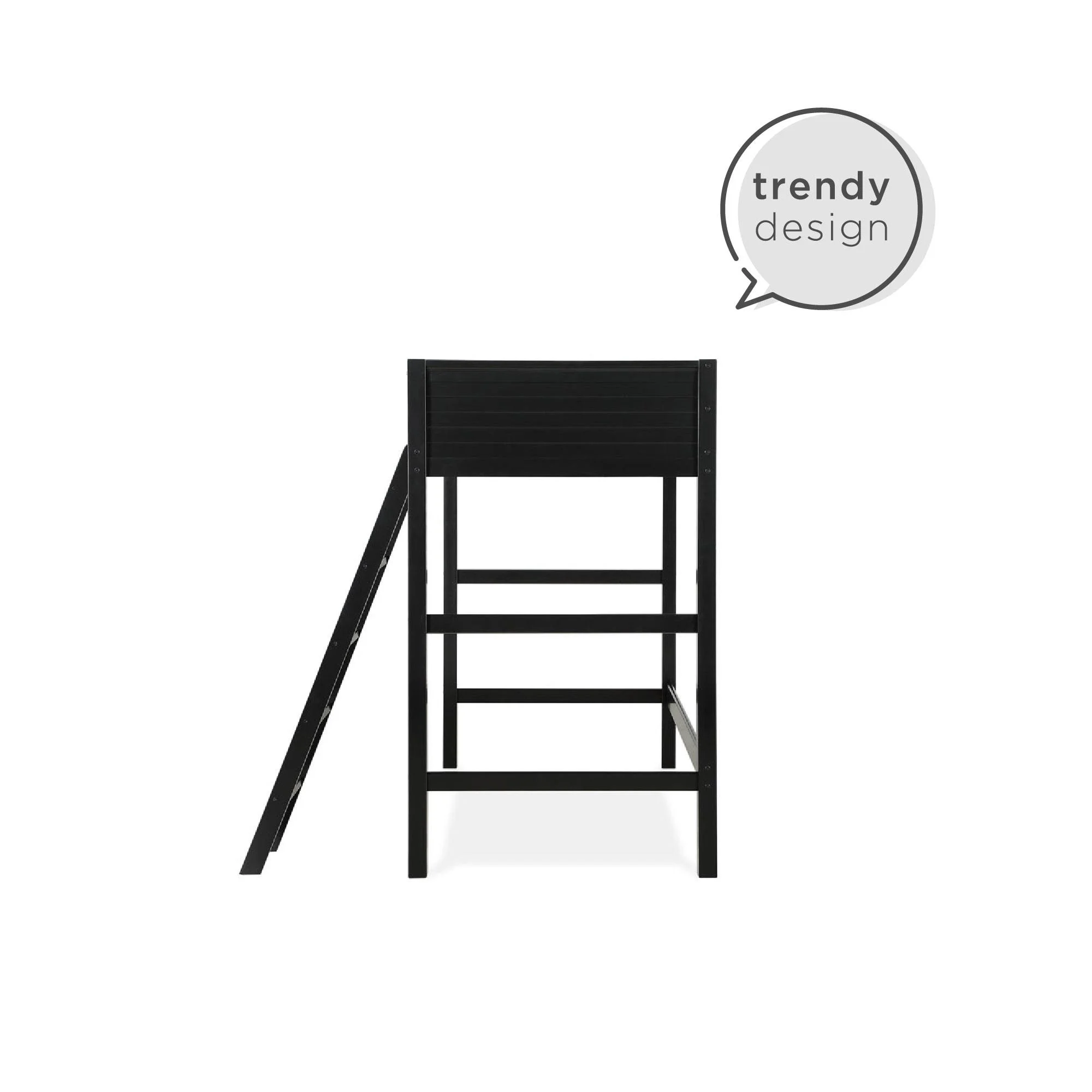 Your Zone Kiarah Twin Loft Bed with Ladder, White