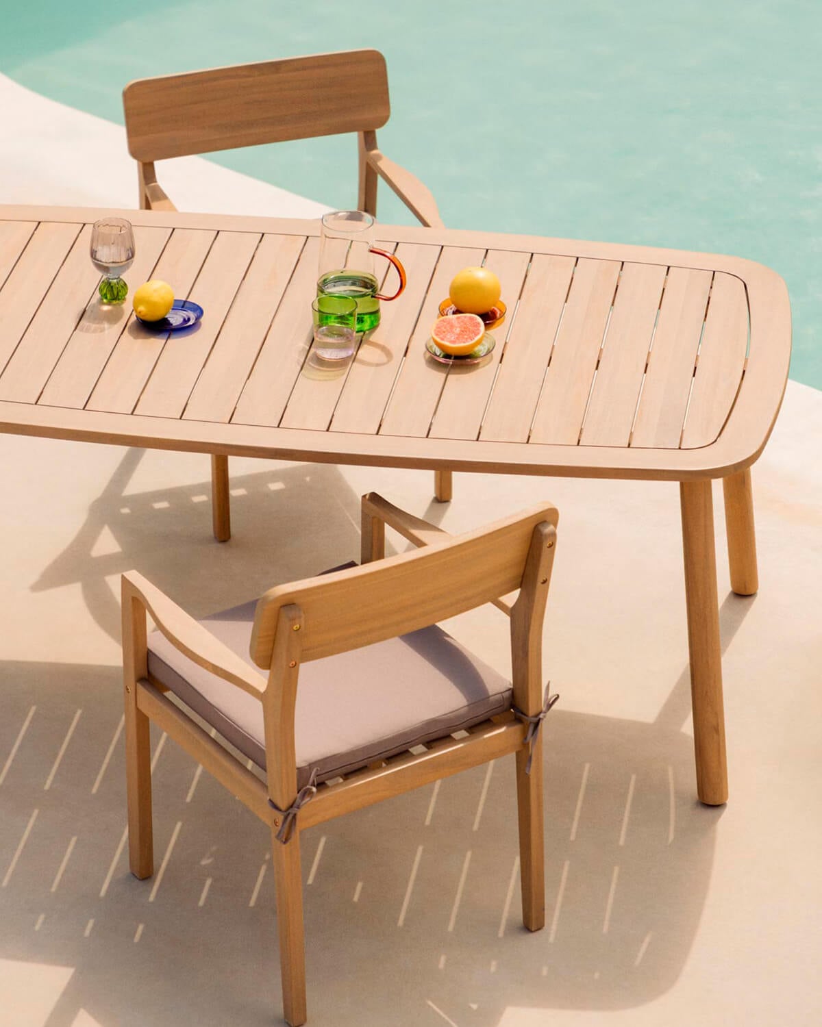 Marla - Mesa de Exterior Rectangular de Madera de Acacia (180x100 cm) Marla