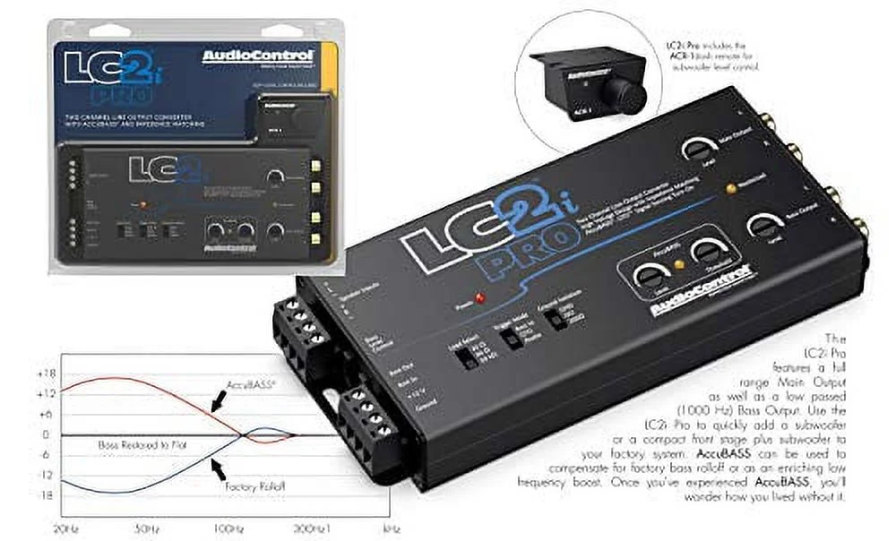 Audiocontrol Line Output Converter Accubass Vehicle Audio Amplifier, 1.30 lb