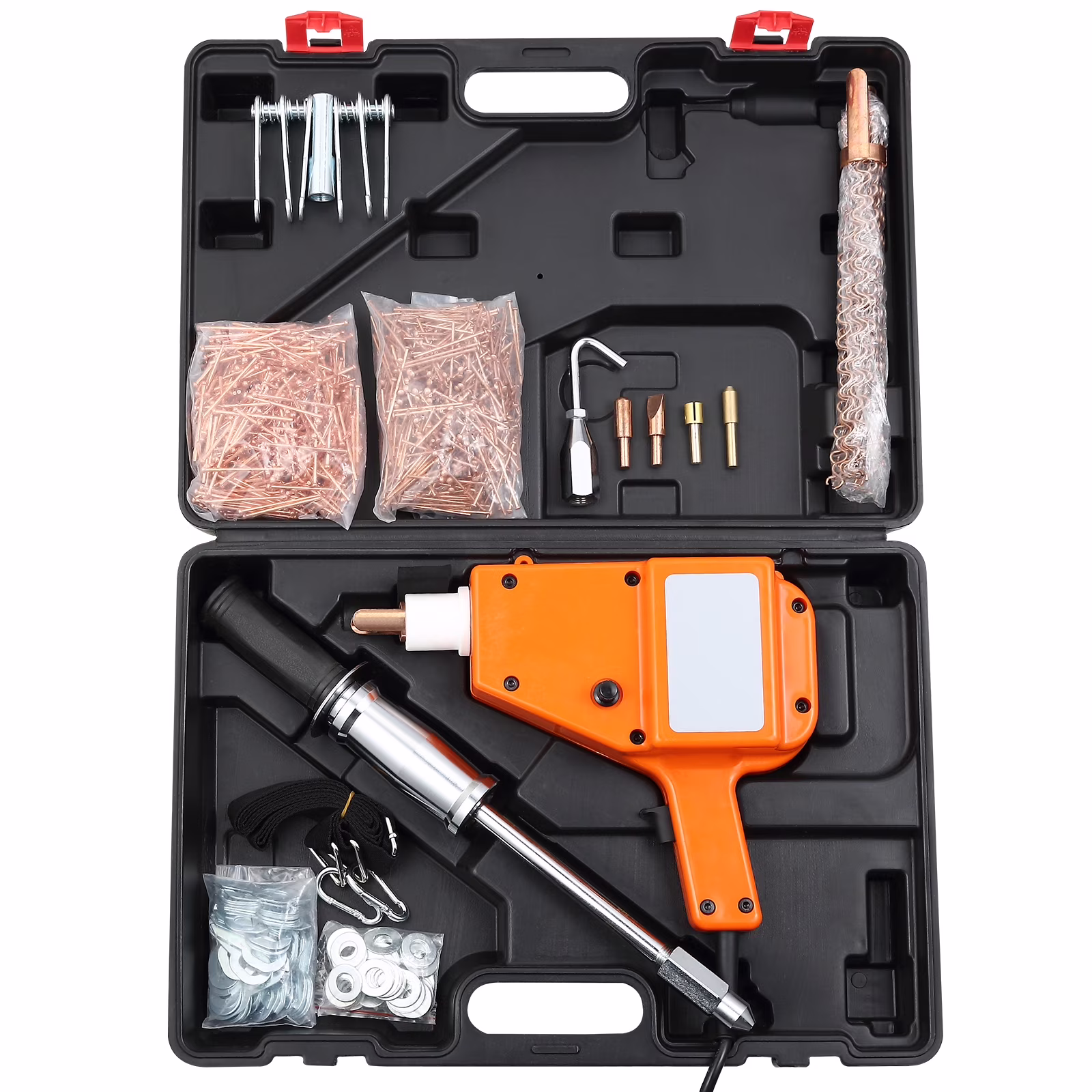 KFFKFF Stud Welding Set, 5500 Dent Fixing Kit, 800VA Spot Welding Tool, 110V Stud Welding Equipment, Stud Gun for Pulling Dents with Full Accessory Set, Auto Body Restoration