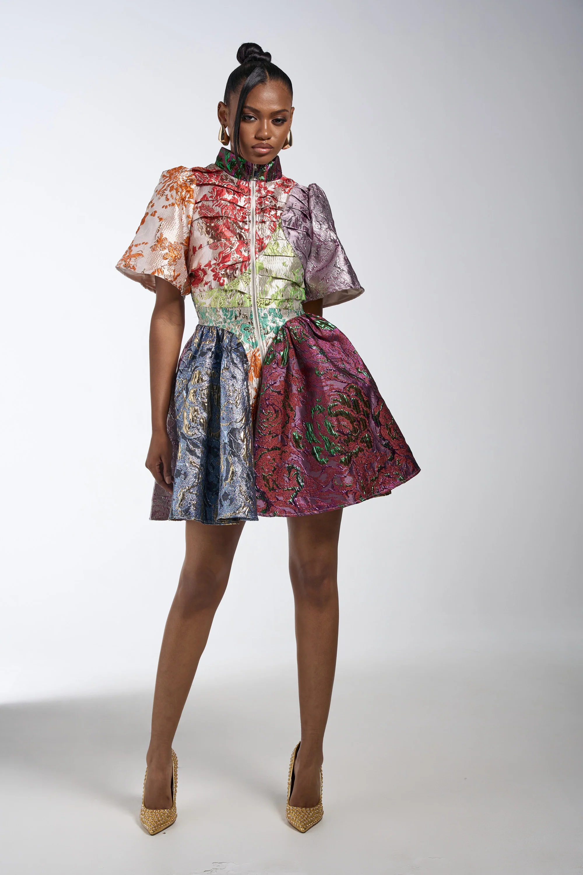 STAY WITH ME BROCADE MINI DRESS - Akira Store