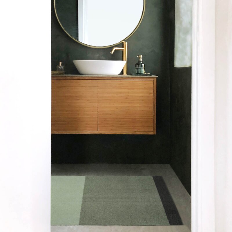 Stripes horisontal gulvmatte 130x90 cm green