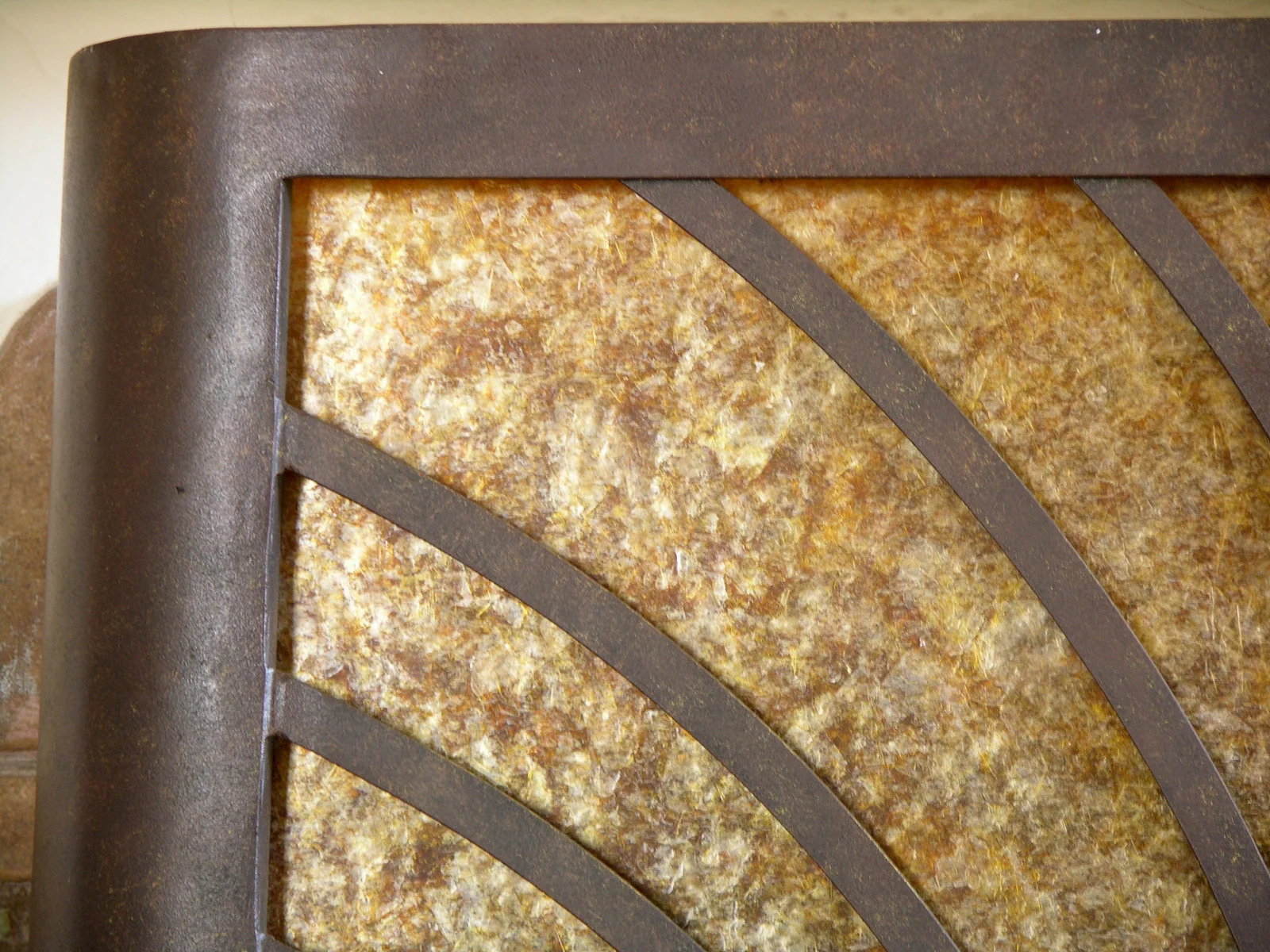 Freestanding Art Deco Fireplace Screen design with Mica - TA Screen Specialist, Inc.