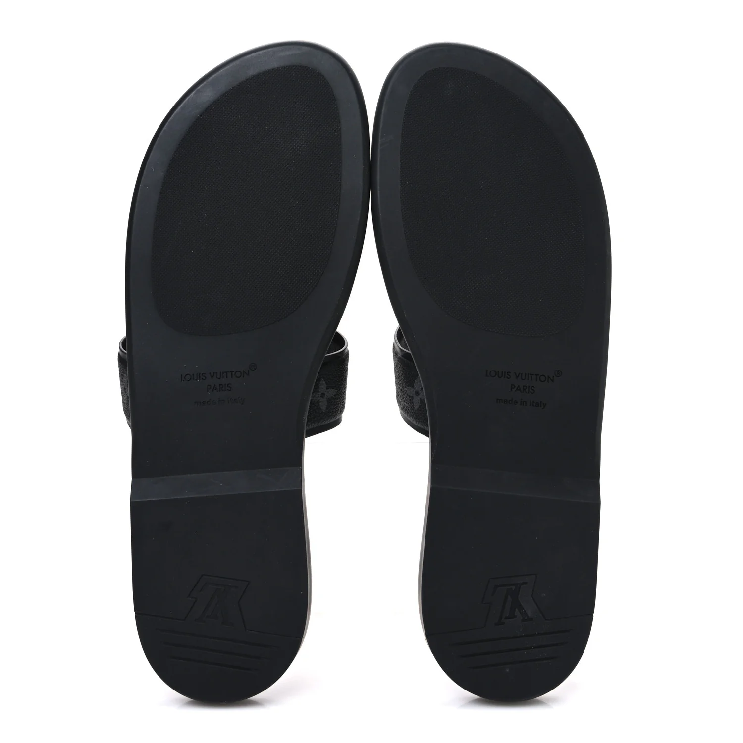 Monogram Eclipse Calfskin Mens LV Oasis Mules 12 Black