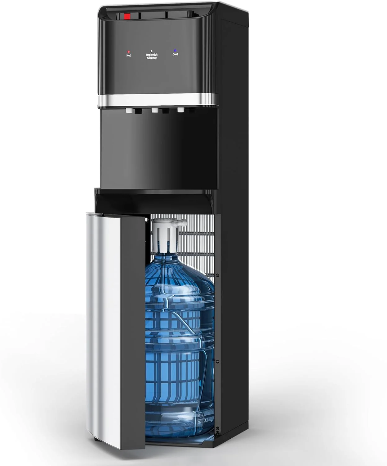 Fontaine à eau à chargement par le bas pour bonbonnes de 5 gallons, en acier inoxydable