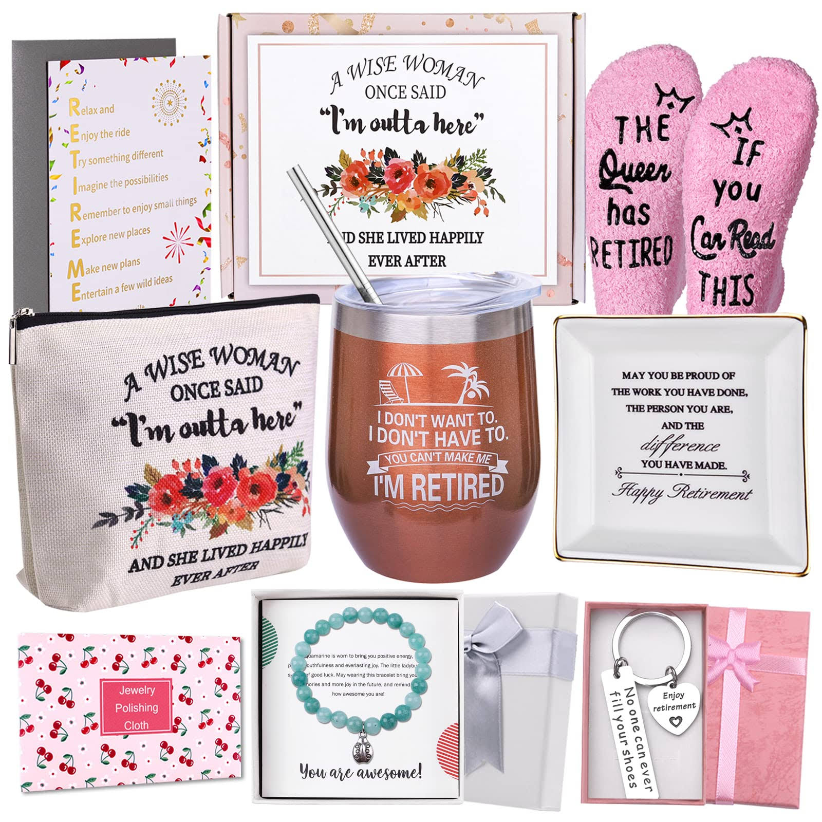 Retirement Gifts for Women 2022, Happy Coworker, Pink