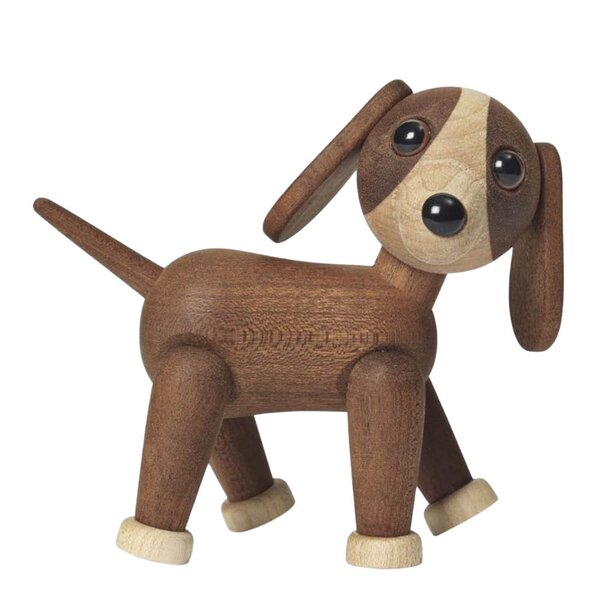 Twix Hund trefigur 11 cm mahogni