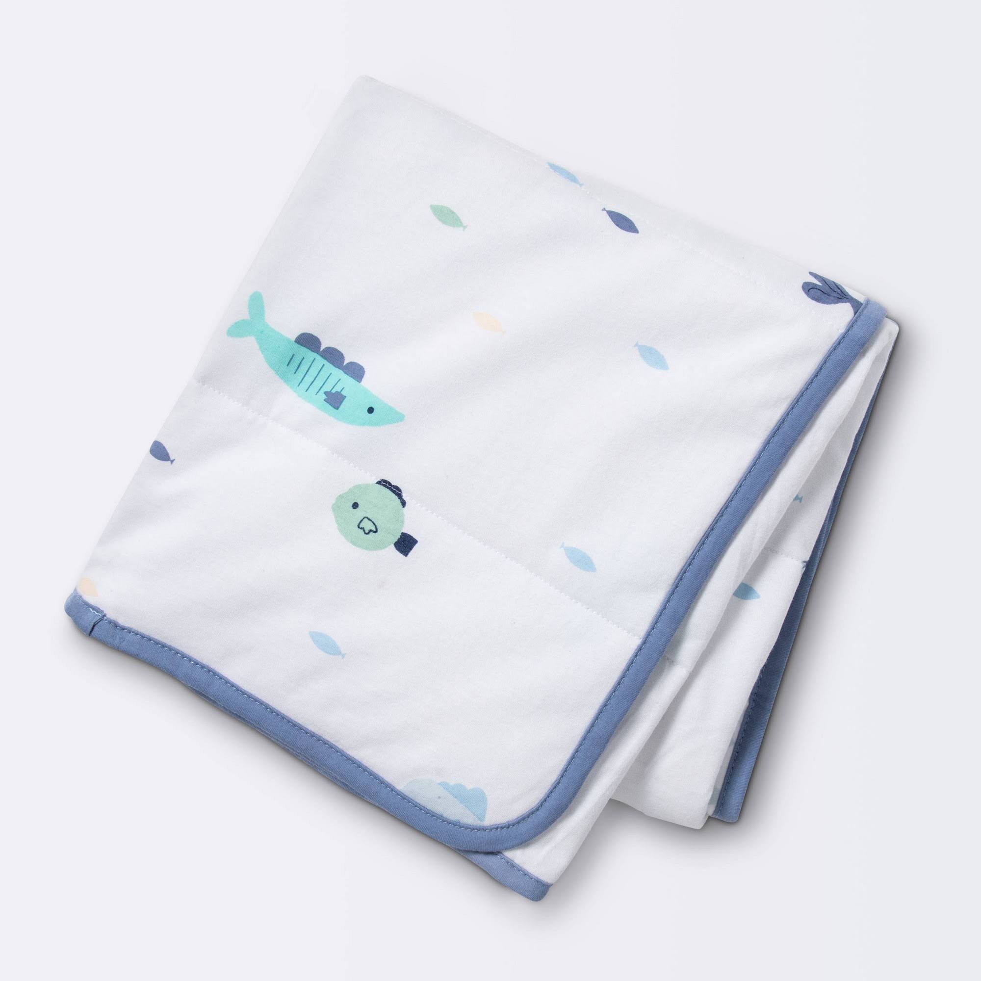 Cloud Island Jersey Knit Reversible Blanket School of Fish | Target