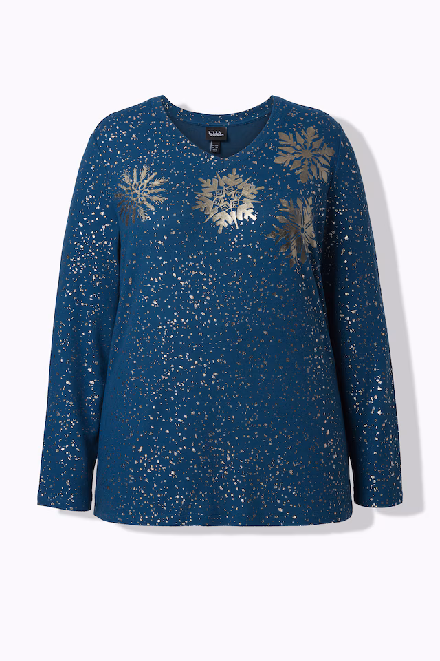 Metallic Snowflake Sweatshirt