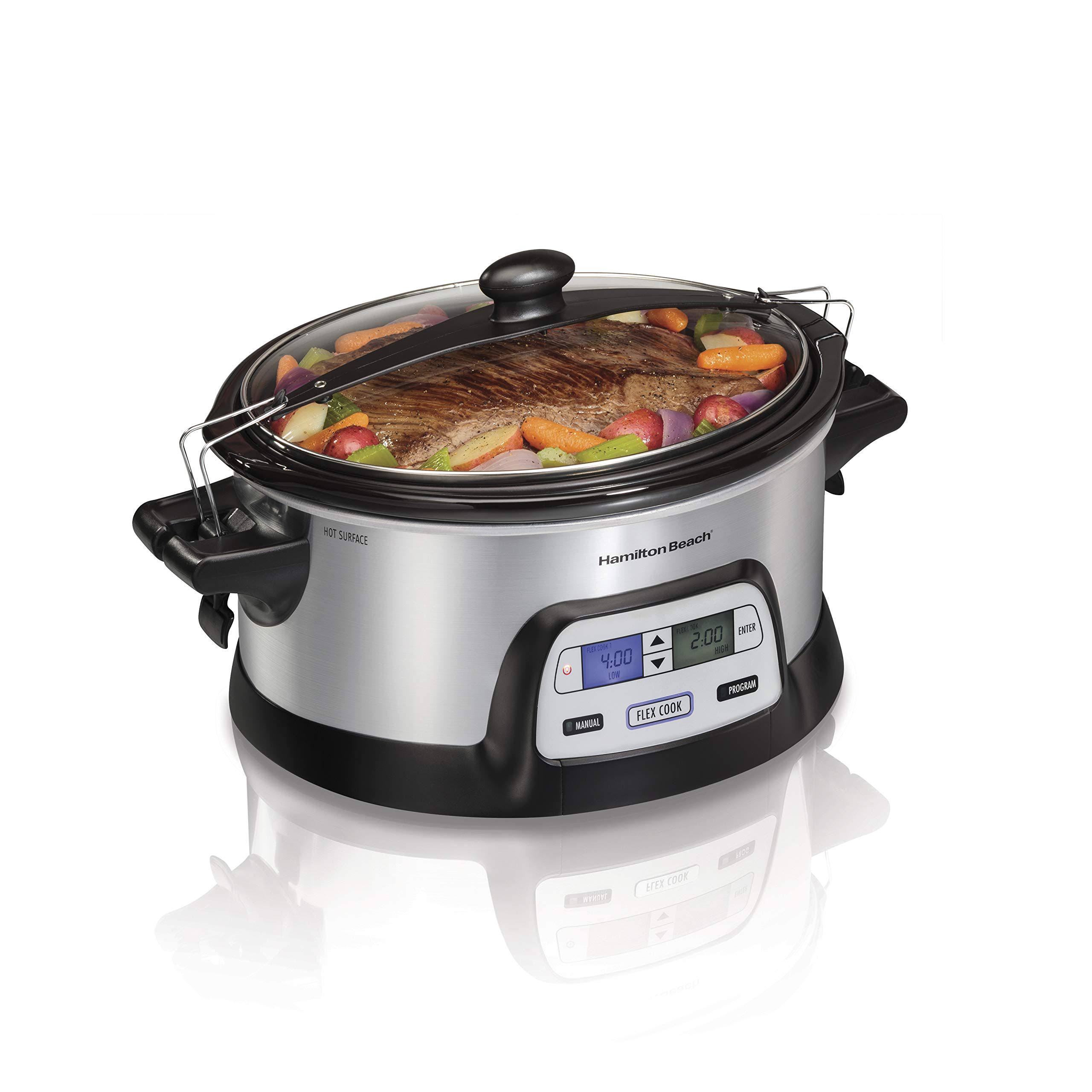 Beach FlexCook 6 Qt. Silver Programmable Slow Cooker with Temperature Controls