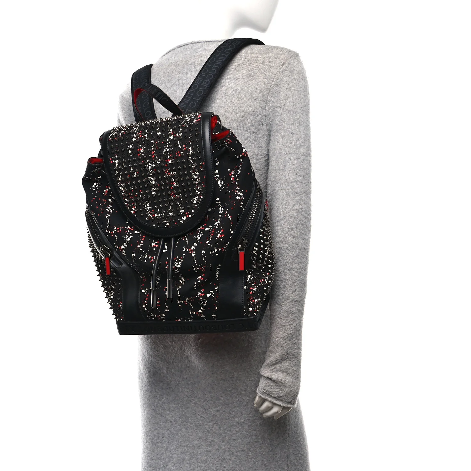 Canvas Splash Print Spiked Explorafunk Backpack Multicolor