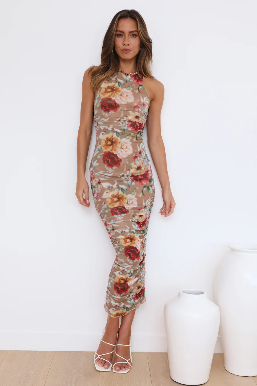 SNDYS Palamas Mesh Midi Dress Floral