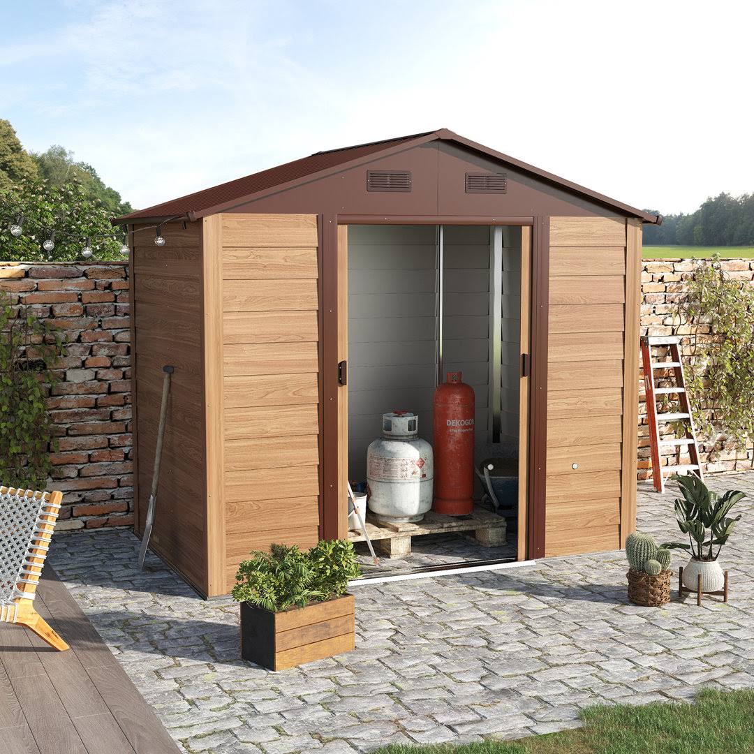 7.7 ft. W x 6.5 ft. D Steel Storage Shed Outsunny