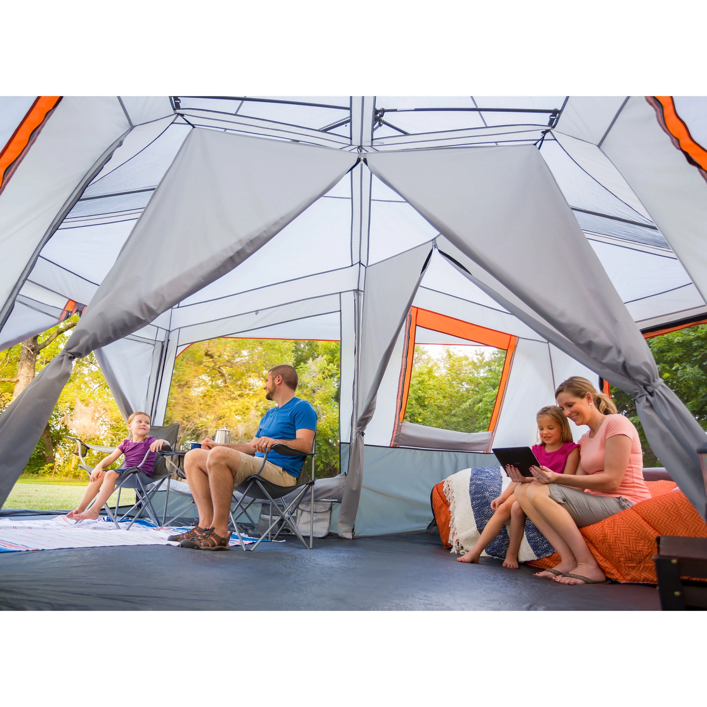 20' x 18' 12-Person 3-Room Instant Cabin Tent with Screen Room, 56.5 lbs(Gray) - Image 10